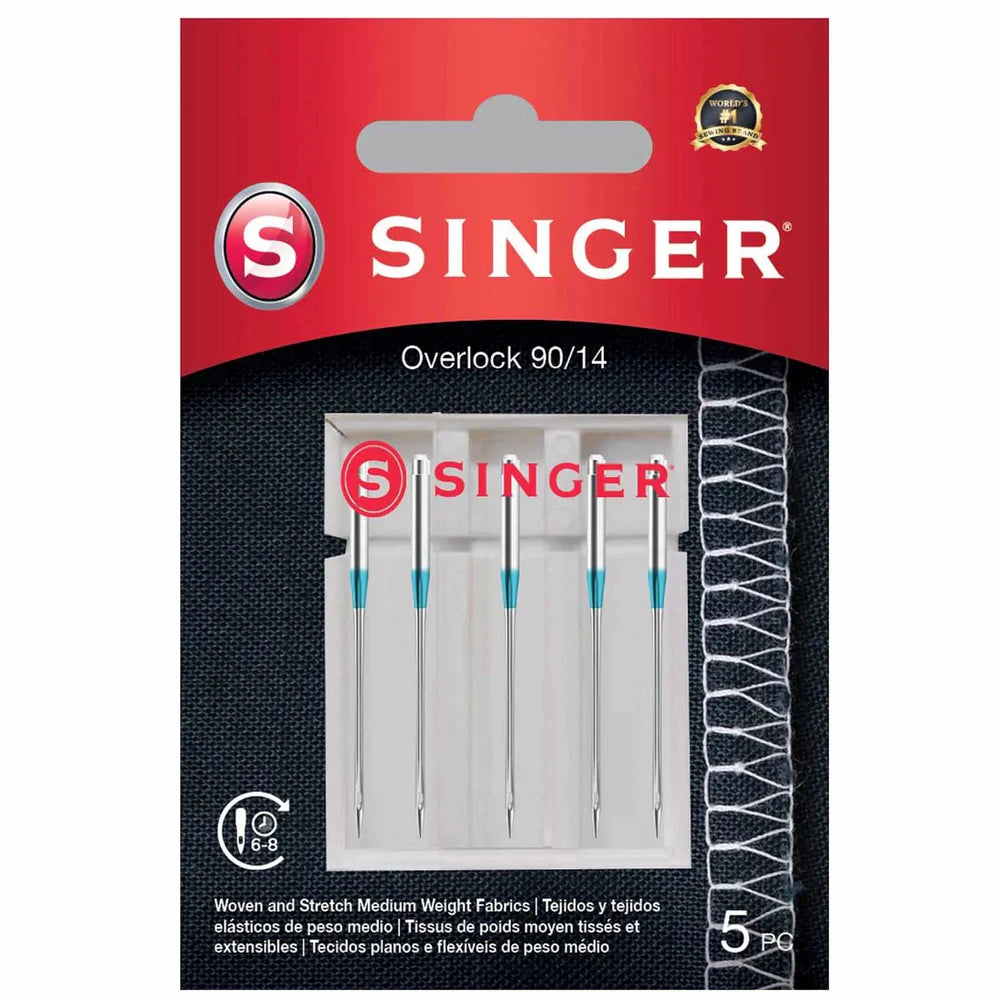 Singer Chrome ELX705 Overlock Needle 5 Pack Size 90/14